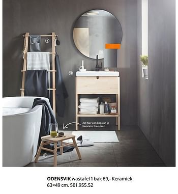 Promoties Odensvik wastafel 1 bak - Huismerk - Ikea - Geldig van 20/08/2020 tot 15/08/2021 bij Ikea