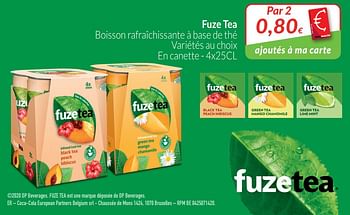 Promoties Fuze tea boisson rafraîchissante à base de thé - FuzeTea - Geldig van 01/09/2020 tot 30/09/2020 bij Intermarche