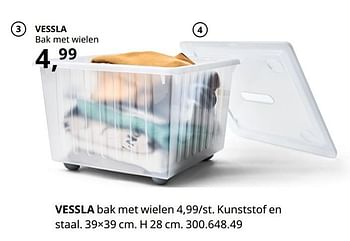 Promoties Vessla bak met wielen - Huismerk - Ikea - Geldig van 20/08/2020 tot 15/08/2021 bij Ikea