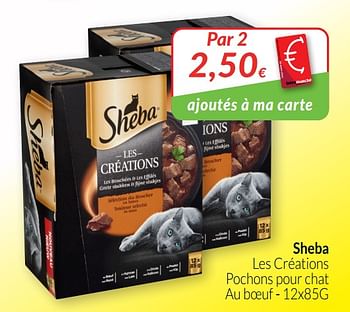 Promotions Sheba les créations pochons pour chat au boeuf - Sheba - Valide de 01/09/2020 à 30/09/2020 chez Intermarche