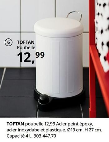 Promotions Toftan poubelle - Produit maison - Ikea - Valide de 20/08/2020 à 15/08/2021 chez Ikea