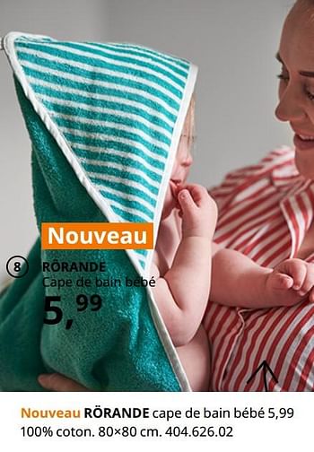 Produit Maison Ikea Rorande Cape De Bain Bebe En Promotion Chez Ikea