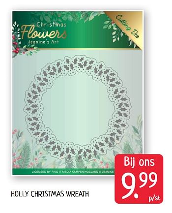 Promotions Holly christmas wreath - Produit Maison - Boekenvoordeel - Valide de 28/08/2020 à 05/09/2020 chez BoekenVoordeel