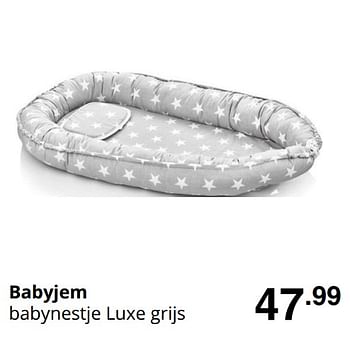 Promoties Babyjem babynestje luxe grijs - BabyJem - Geldig van 30/08/2020 tot 05/09/2020 bij Baby & Tiener Megastore