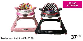 Promoties Cabino loopstoel sportmix - Cabino - Geldig van 30/08/2020 tot 05/09/2020 bij Baby & Tiener Megastore