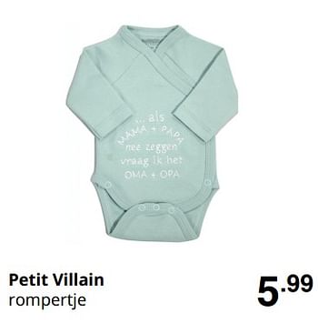Promoties Petit villain rompertje - Petit Villain - Geldig van 30/08/2020 tot 05/09/2020 bij Baby & Tiener Megastore