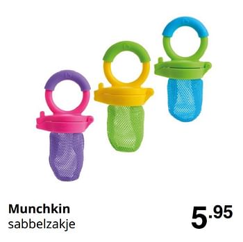 Promoties Munchkin sabbelzakje - Munchkin - Geldig van 30/08/2020 tot 05/09/2020 bij Baby & Tiener Megastore
