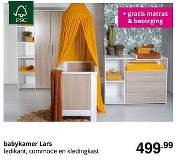 Promoties Babykamer lars - Huismerk - Baby & Tiener Megastore - Geldig van 30/08/2020 tot 05/09/2020 bij Baby & Tiener Megastore