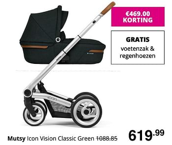 Promoties Mutsy icon vision classic green - Mutsy - Geldig van 30/08/2020 tot 05/09/2020 bij Baby & Tiener Megastore