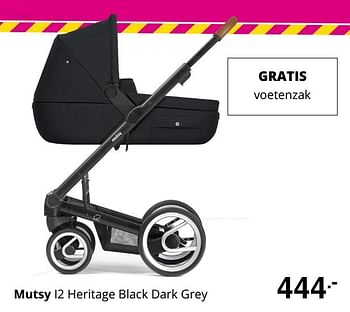 Promotions Mutsy l2 heritage black dark grey - Mutsy - Valide de 30/08/2020 à 05/09/2020 chez Baby & Tiener Megastore