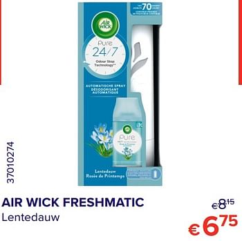 Promoties Air wick freshmatic lentedauw - Airwick - Geldig van 01/09/2020 tot 30/09/2020 bij Euro Shop