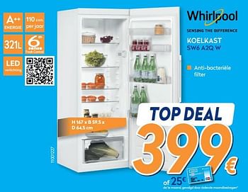 Promoties Whirlpool koelkast sw6 a2q w - Whirlpool - Geldig van 01/09/2020 tot 30/09/2020 bij Krefel