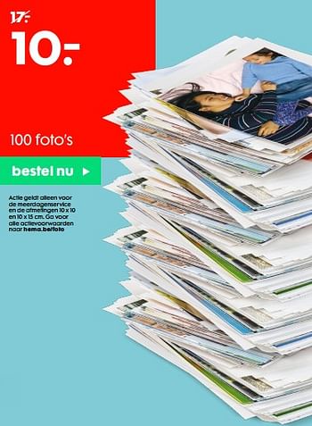 Promoties 100 foto`s - Huismerk - Hema - Geldig van 26/08/2020 tot 08/09/2020 bij Hema