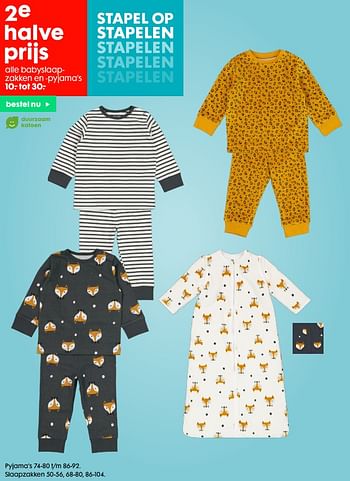 Promoties Babyslaapzakken en -pyjama`s - Huismerk - Hema - Geldig van 26/08/2020 tot 08/09/2020 bij Hema