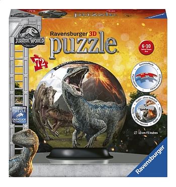 Promoties Ravensburger puzzleball Jurassic World 2 - Ravensburger - Geldig van 23/07/2020 tot 05/09/2020 bij Dreamland