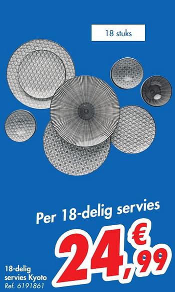 Promoties 18-delig servies kyoto - Huismerk - Carrefour  - Geldig van 02/09/2020 tot 07/09/2020 bij Carrefour