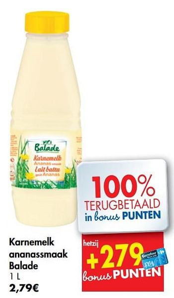 Promoties Karnemelk ananassmaak balade - Balade - Geldig van 02/09/2020 tot 07/09/2020 bij Carrefour