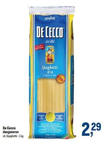 Promoties De cecco deegwaren spaghetti - De Cecco - Geldig van 09/09/2020 tot 22/09/2020 bij Makro