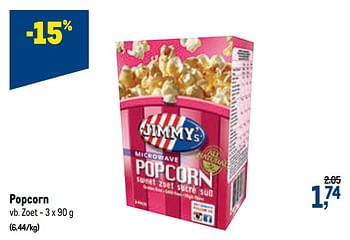 Promoties Popcorn zoet - Jimmy's - Geldig van 09/09/2020 tot 22/09/2020 bij Makro