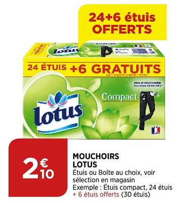 Promotions Mouchoirs lotus - Lotus Nalys - Valide de 02/09/2020 à 07/09/2020 chez Bi1