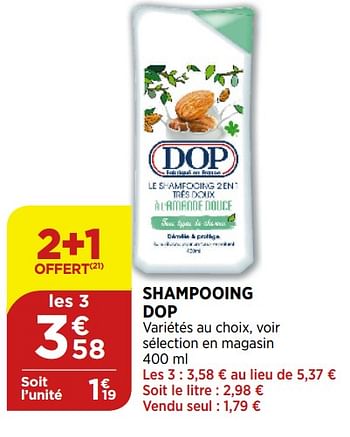Promotions Shampooing dop - Dop - Valide de 02/09/2020 à 07/09/2020 chez Bi1