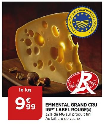 Promoties Emmental grand cru igp label rouge - Huismerk - Atac - Geldig van 02/09/2020 tot 07/09/2020 bij Bi1