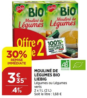 Promotions Mouliné de légumes bio liebig - Liebig - Valide de 02/09/2020 à 07/09/2020 chez Bi1