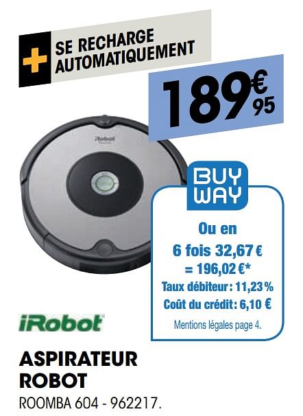 Roomba best sale 604 carrefour