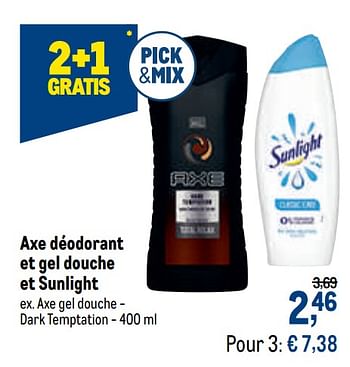 Promotions Axe gel douche - dark temptation - Axe - Valide de 09/09/2020 à 22/09/2020 chez Makro