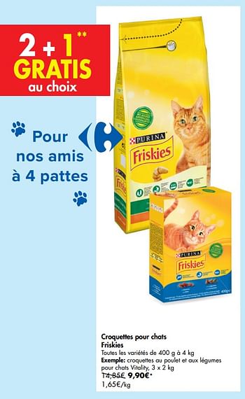 Promotion Carrefour Croquettes Au Poulet Et Aux Legumes Pour Chats Vitality Purina Animaux Accessoires Valide Jusqua 4 Promobutler