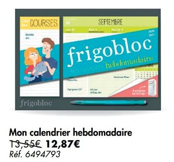 Promotions Mon calendrier hebdomadaire - Produit maison - Carrefour  - Valide de 02/09/2020 à 07/09/2020 chez Carrefour
