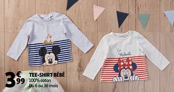 Promotions Tee-shirt bébé - Disney - Valide de 02/09/2020 à 08/09/2020 chez Auchan Ronq