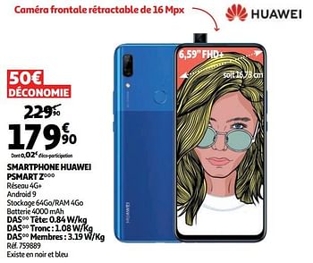 Promotions Smartphone huawei psmart z - Huawei - Valide de 02/09/2020 à 08/09/2020 chez Auchan Ronq