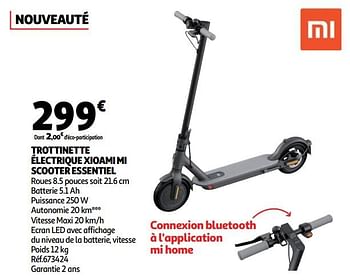 Promotions Trottinette électrique xioami mi scooter essentiel - Xiaomi - Valide de 02/09/2020 à 08/09/2020 chez Auchan Ronq