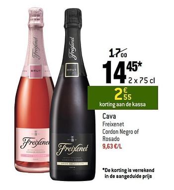 Promotions Cava freixenet cordon negro of rosado - Mousseux - Valide de 02/09/2020 à 29/09/2020 chez Smatch