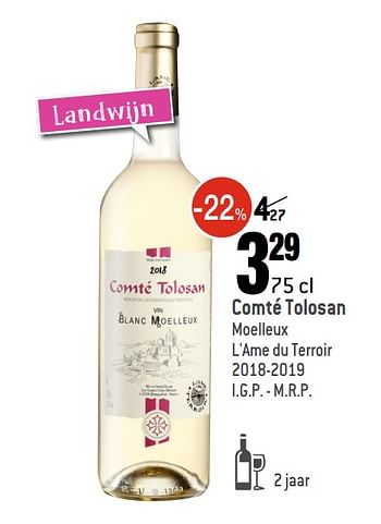 Promoties Comté tolosan moelleux l`ame du terroir - Witte wijnen - Geldig van 02/09/2020 tot 29/09/2020 bij Smatch
