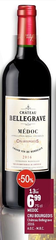 Promoties Medoc cru bourgeois château bellegrave - Rode wijnen - Geldig van 02/09/2020 tot 29/09/2020 bij Smatch