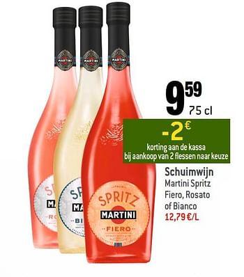 Promoties Schuimwijn martini spritz fiero, rosato of bianco - Martini - Geldig van 02/09/2020 tot 29/09/2020 bij Smatch