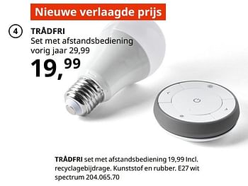 Promoties Trådfri set met afstandsbediening - Huismerk - Ikea - Geldig van 20/08/2020 tot 15/08/2021 bij Ikea