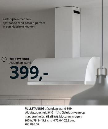 Promoties Fullständig afzuigkap wand - Huismerk - Ikea - Geldig van 20/08/2020 tot 15/08/2021 bij Ikea