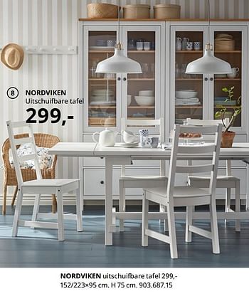Promoties Nordviken uitschuifbare tafel - Huismerk - Ikea - Geldig van 20/08/2020 tot 15/08/2021 bij Ikea
