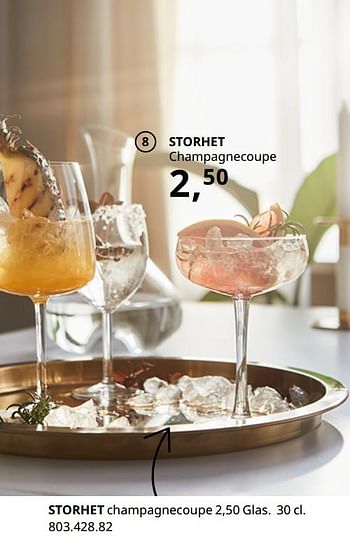 Promoties Storhet champagnecoupe - Huismerk - Ikea - Geldig van 20/08/2020 tot 15/08/2021 bij Ikea