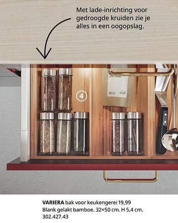 Promoties Variera bak voor keukengerei - Huismerk - Ikea - Geldig van 20/08/2020 tot 15/08/2021 bij Ikea