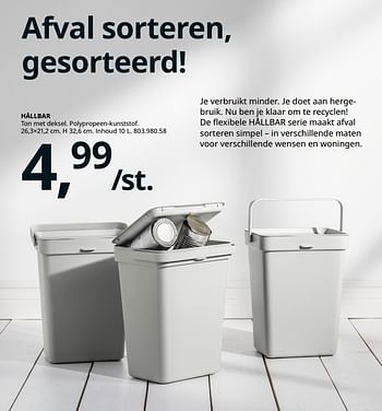 Promoties Hållbar ton met deksel. polypropeen-kunststof - Huismerk - Ikea - Geldig van 20/08/2020 tot 15/08/2021 bij Ikea