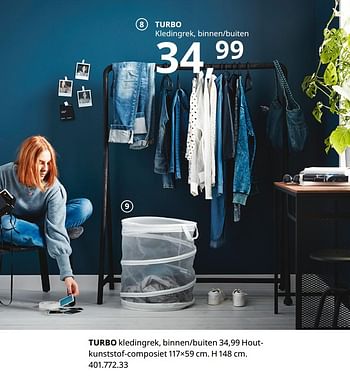 diameter steek Assortiment Huismerk - Ikea Turbo kledingrek, binnen-buiten - Promotie bij Ikea