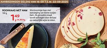Promoties Rookkaas met ham - Huismerk - Alvo - Geldig van 16/09/2020 tot 22/09/2020 bij Alvo