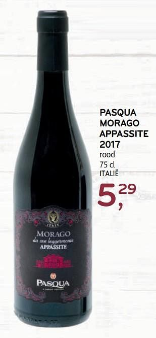 Promoties Pasqua morago appassite 2017 rood - Rode wijnen - Geldig van 09/09/2020 tot 22/09/2020 bij Alvo