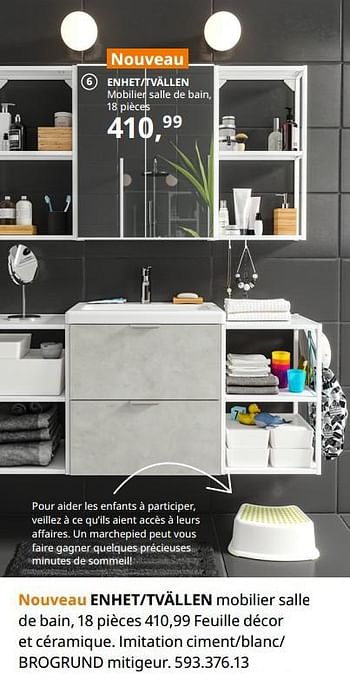 Promotions Enhet-tvällen mobilier salle de bain, 18 pièces - Produit maison - Ikea - Valide de 20/08/2020 à 15/08/2021 chez Ikea