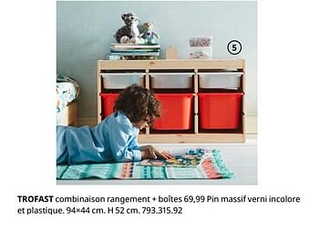 Promotions Trofast combinaison rangement + boîtes - Produit maison - Ikea - Valide de 20/08/2020 à 15/08/2021 chez Ikea