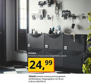 Promoties Trones armoire à chaussures-rangement - Huismerk - Ikea - Geldig van 20/08/2020 tot 15/08/2021 bij Ikea